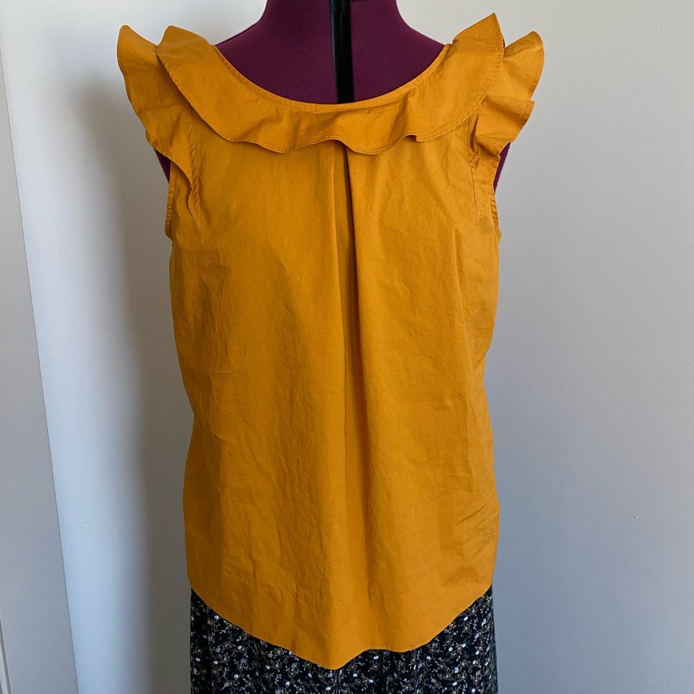 🍁JCrew orange ruffle top